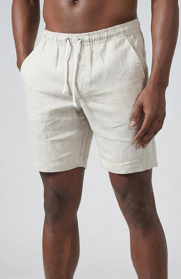Veradero Drawstring Linen Shorts in Natural