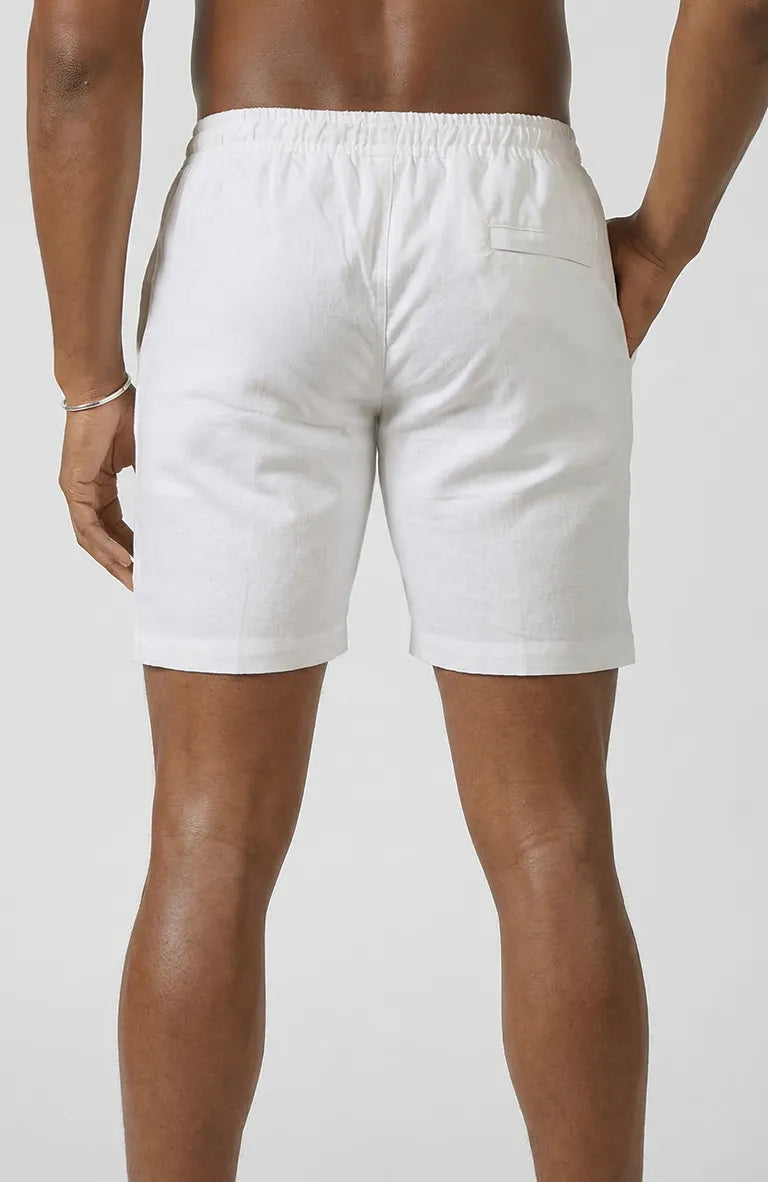 Veradero Drawstring Linen Shorts in Navajo White