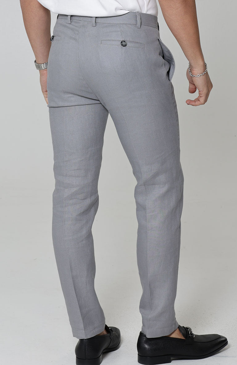 Men's Verona Linen Pants in Steel Gray