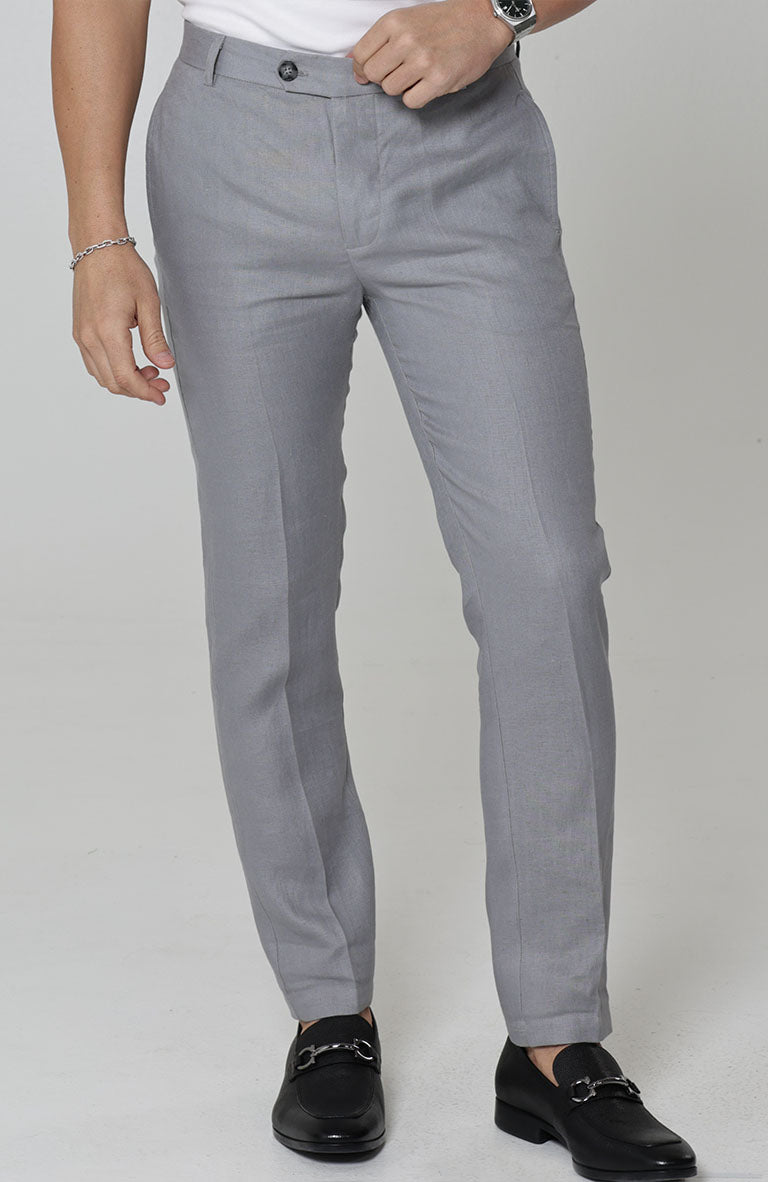 Men's Verona Linen Pants in Steel Gray