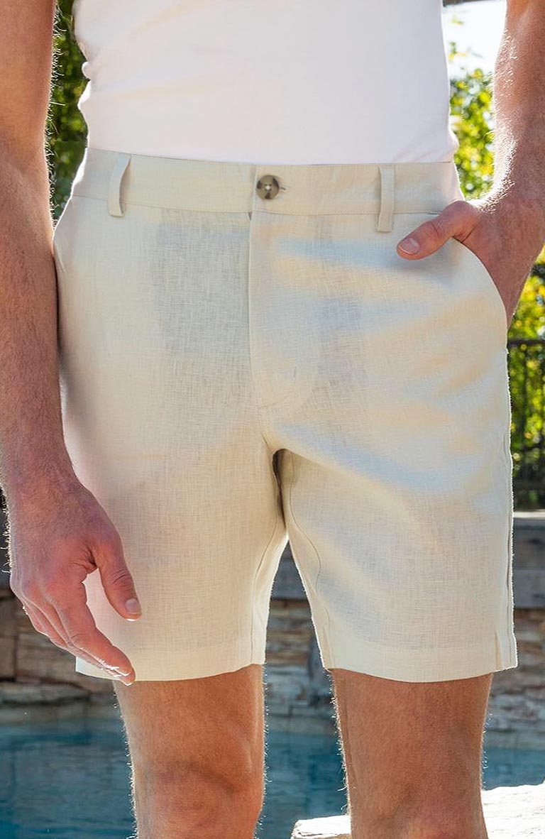 Linen Shorts in Light-Sand