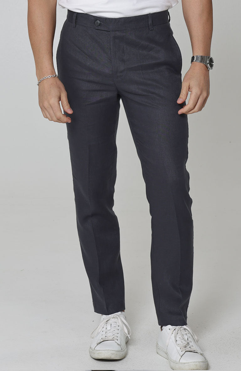Verona Linen Pants in Dark Gray / Charcoal