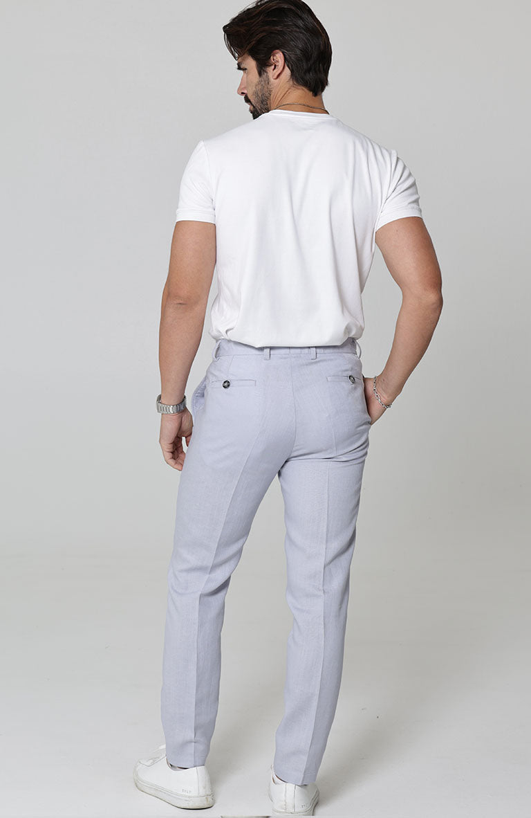 Men's Verona Linen Pants in Blue Silver