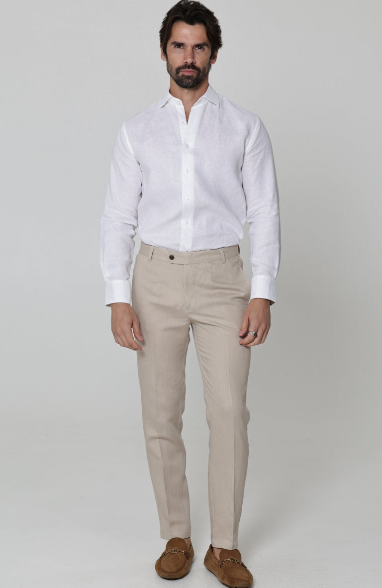 Verona Men's Summer Linen Pants Latte