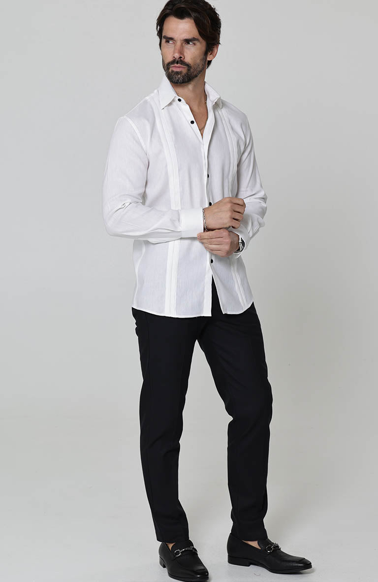 Beckford Pintuck Groom Shirt with Black Verona Pants