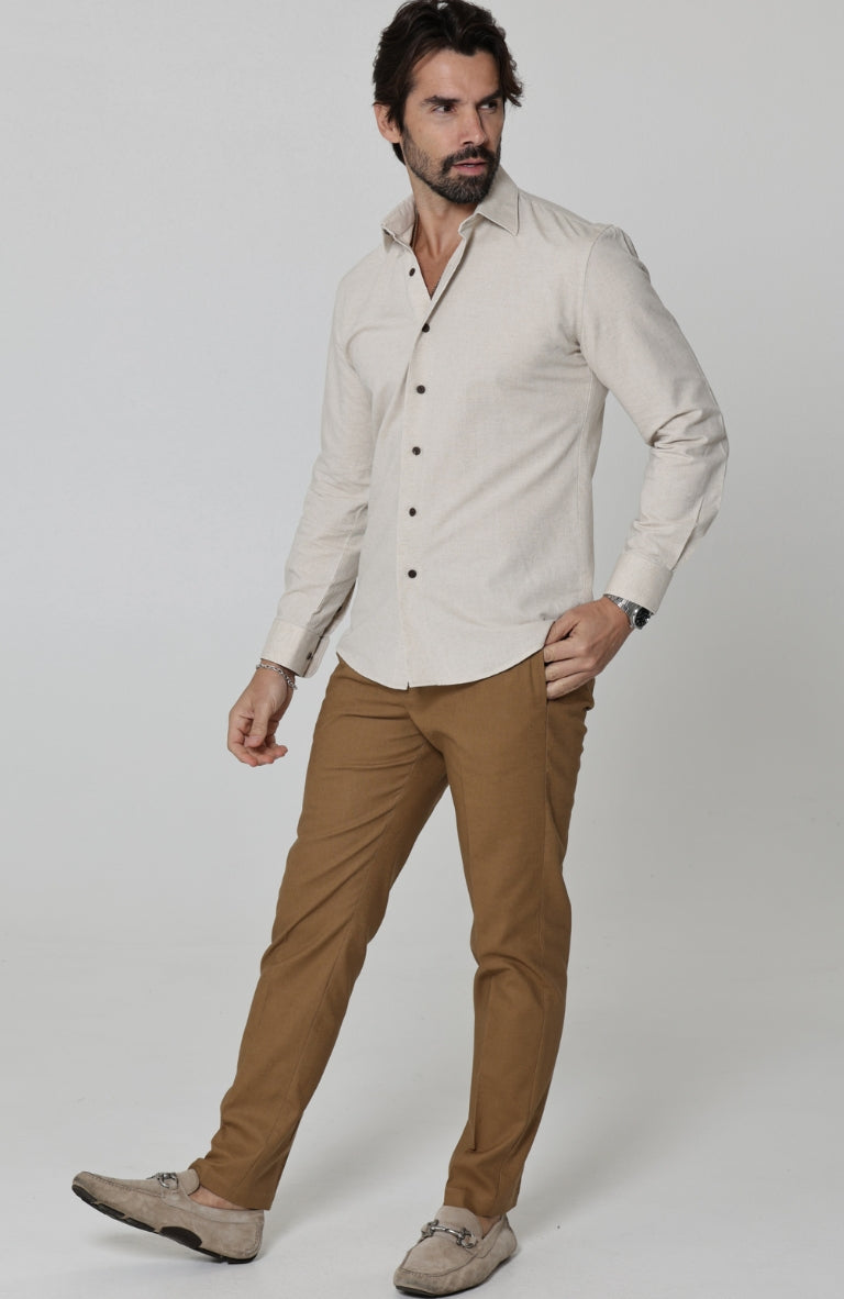 Beckford Italian Linen Shirt in Natural