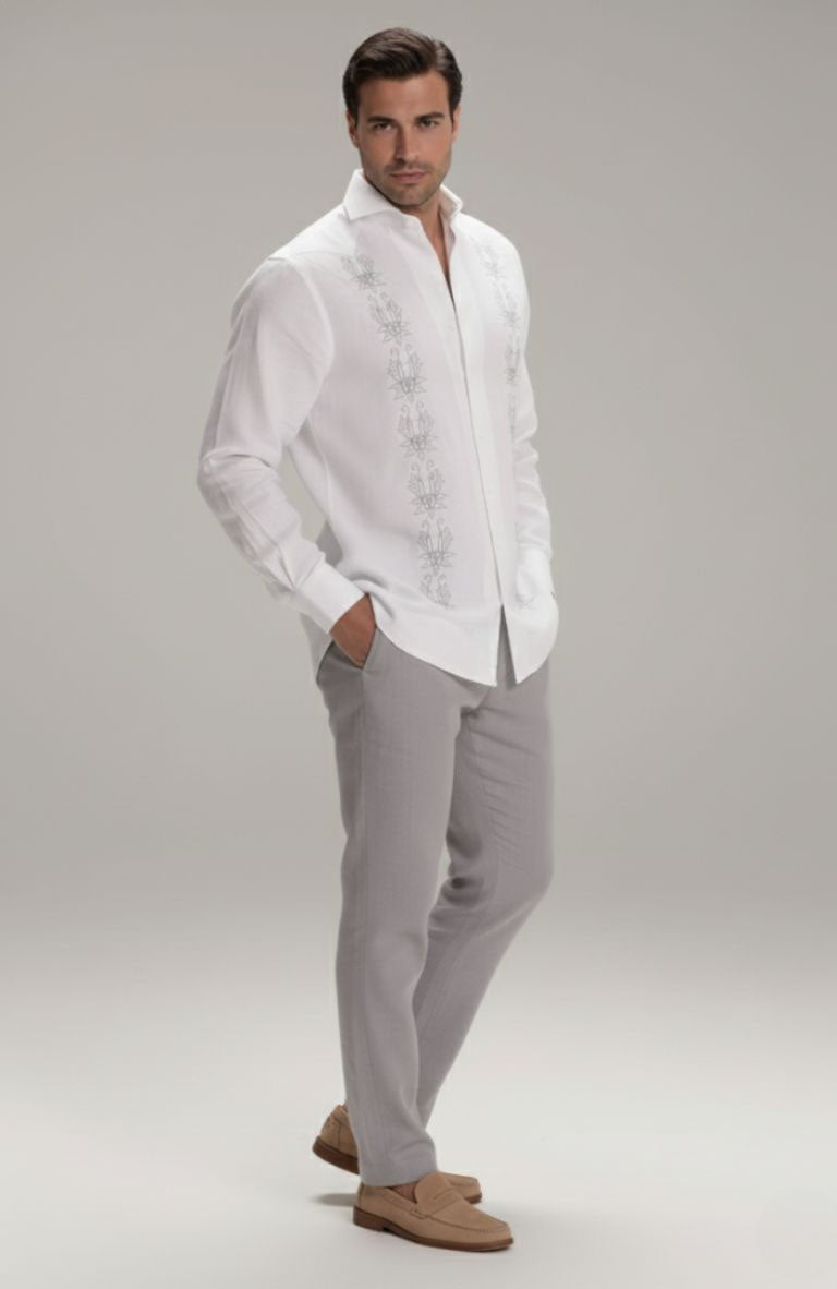 Casares- White With Steel Gray Shirt and Steel Gray Verona Pants