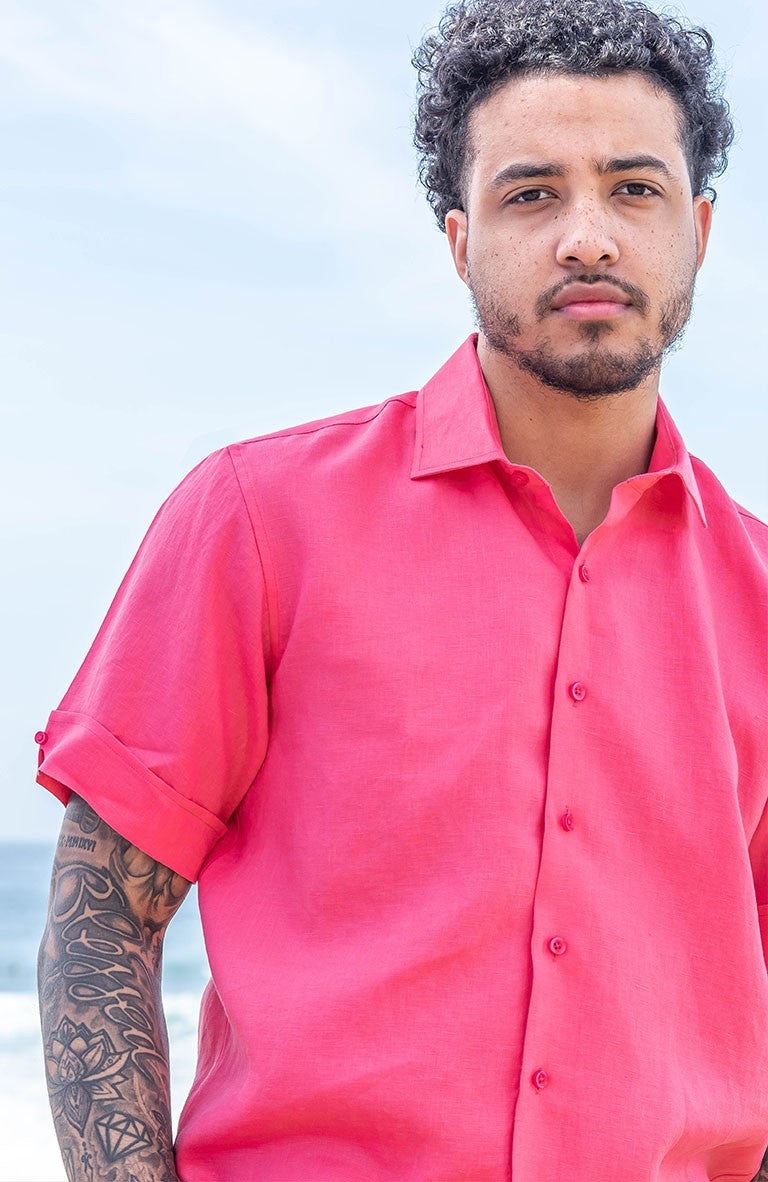 Tips for Styling Coral Linen Shirts for Men at a Beach Wedding