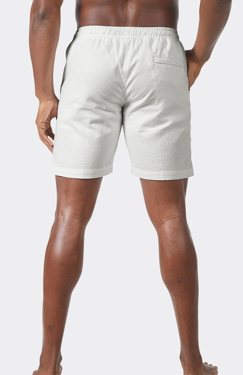 Veradero Drawstring Linen Shorts in Light Sand