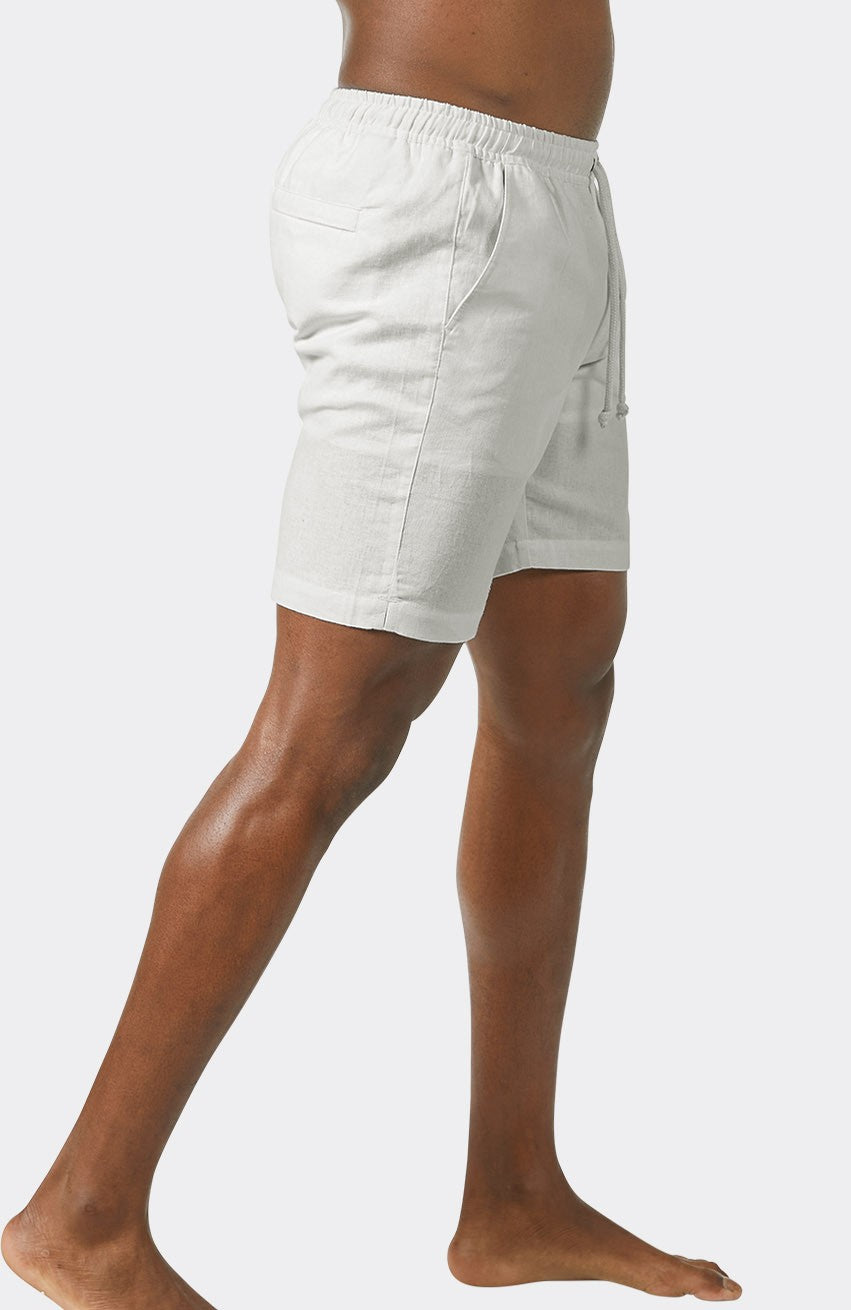 Veradero Drawstring Linen Shorts in Light Sand