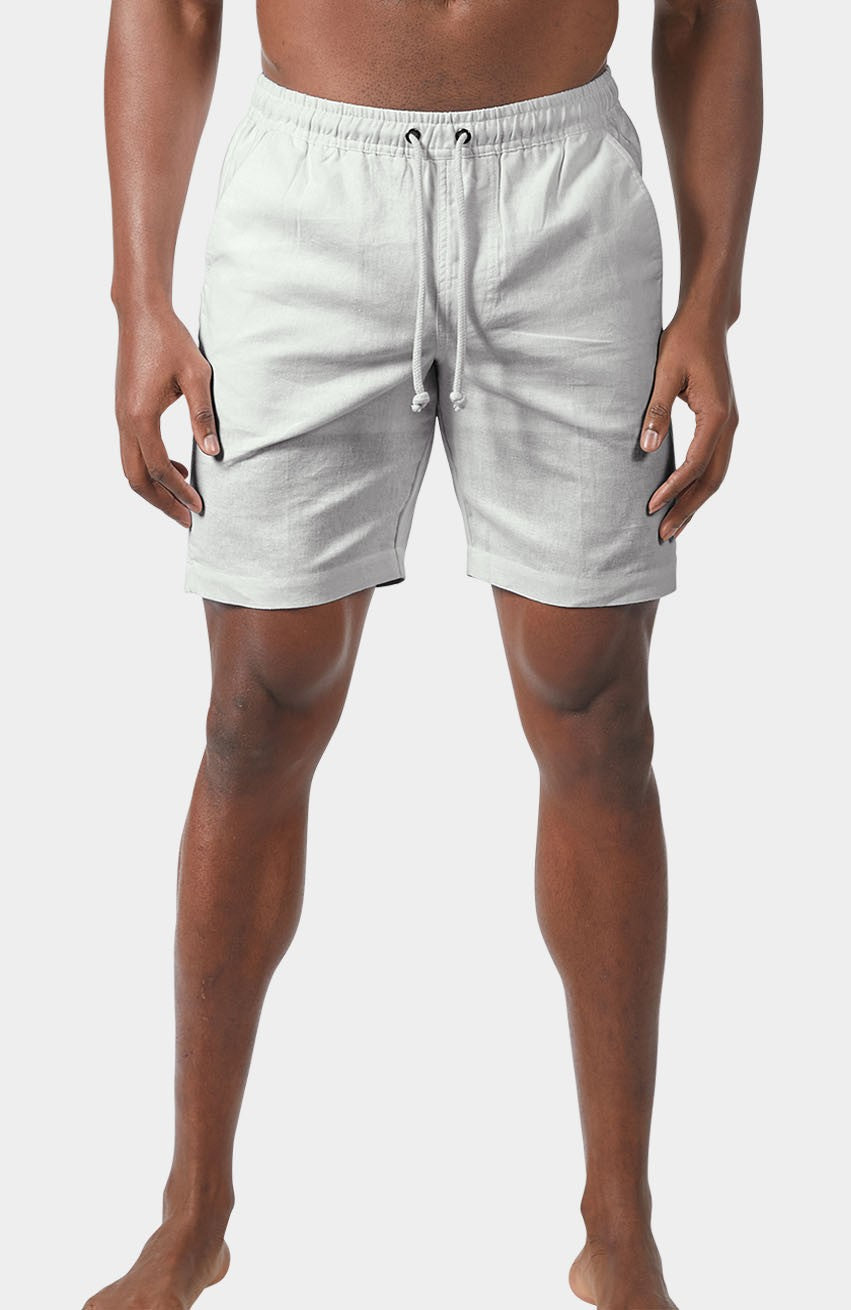 Veradero Drawstring Linen Shorts in Light Sand