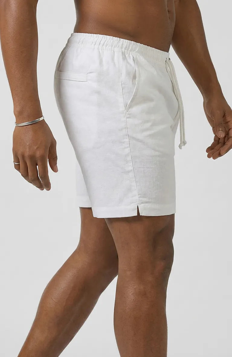 Veradero Drawstring Linen Shorts in Navajo White