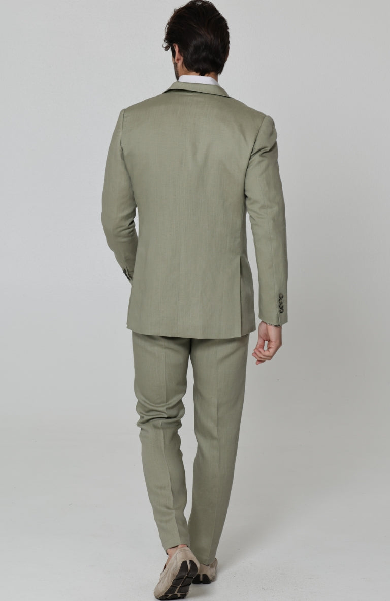 Monte Carlo Summer Linen Suit Sage with Verona Italian Linen Pants in Sage
