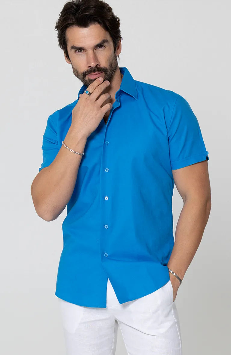 French Blue Beckford Short Sleeve Linen shirt  linen Verona Pants