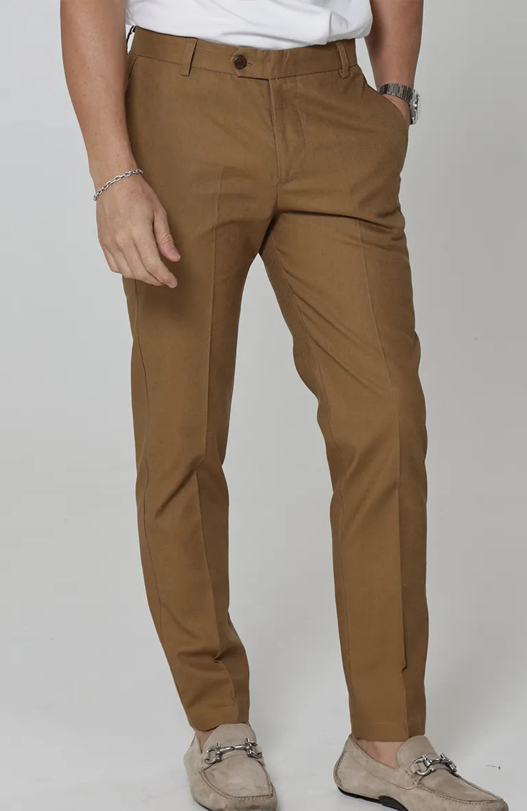 Verona Italian Linen Pants in Mocha