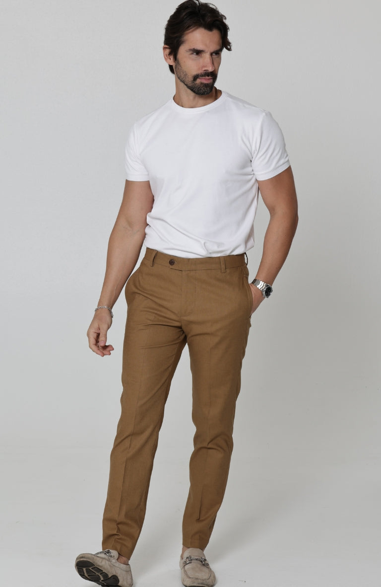 Verona Italian Linen Pants in Mocha