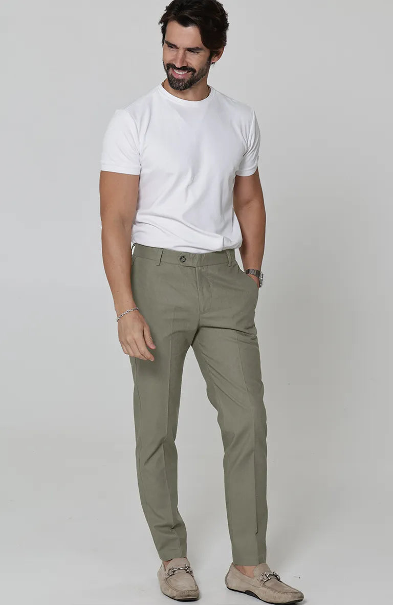 Verona Linen Pants in Olive