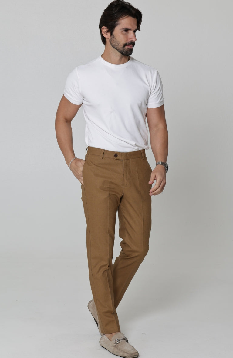 Verona Italian Linen Pants in Mocha