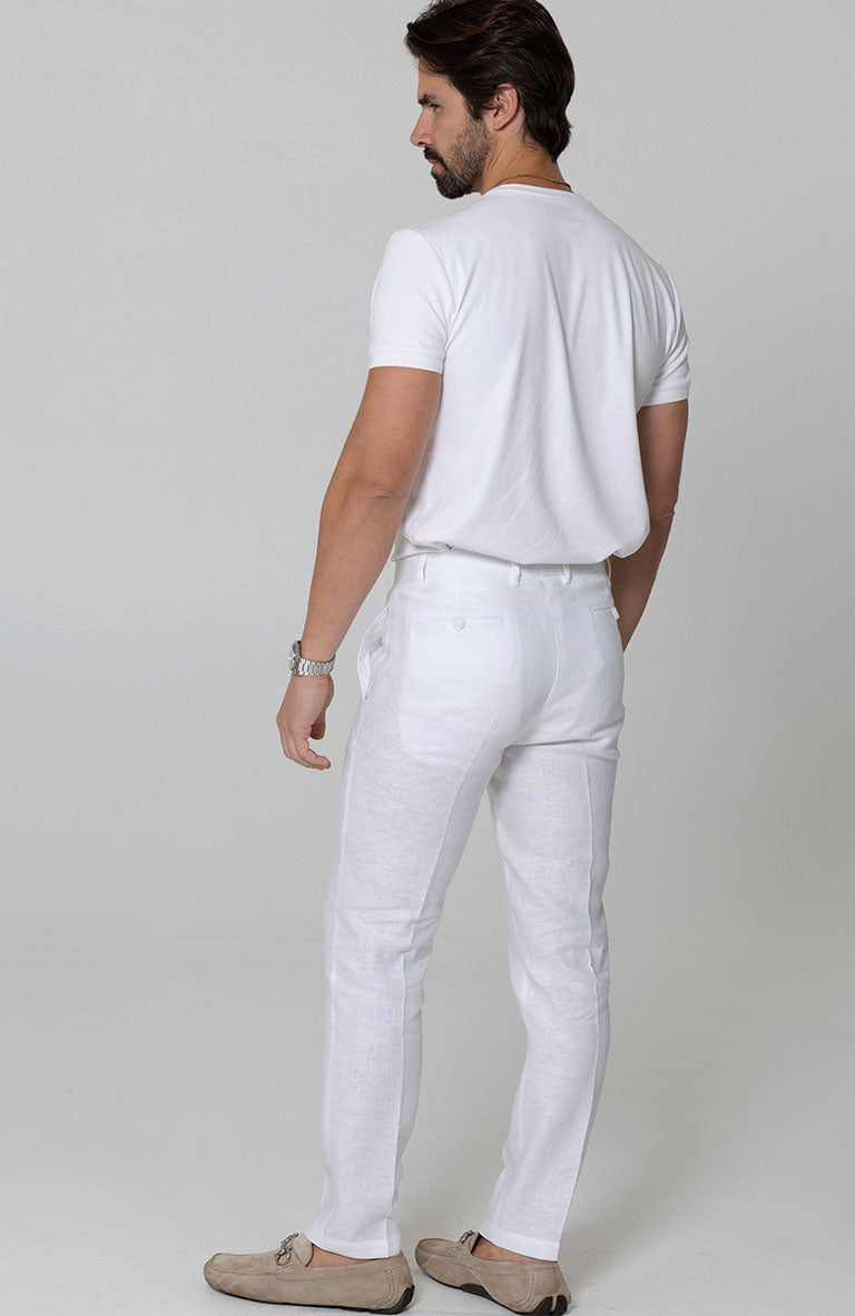 Men's Verona Linen Pants in White