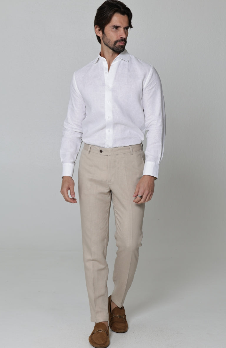 Verona Men's Summer Linen Pants Latte