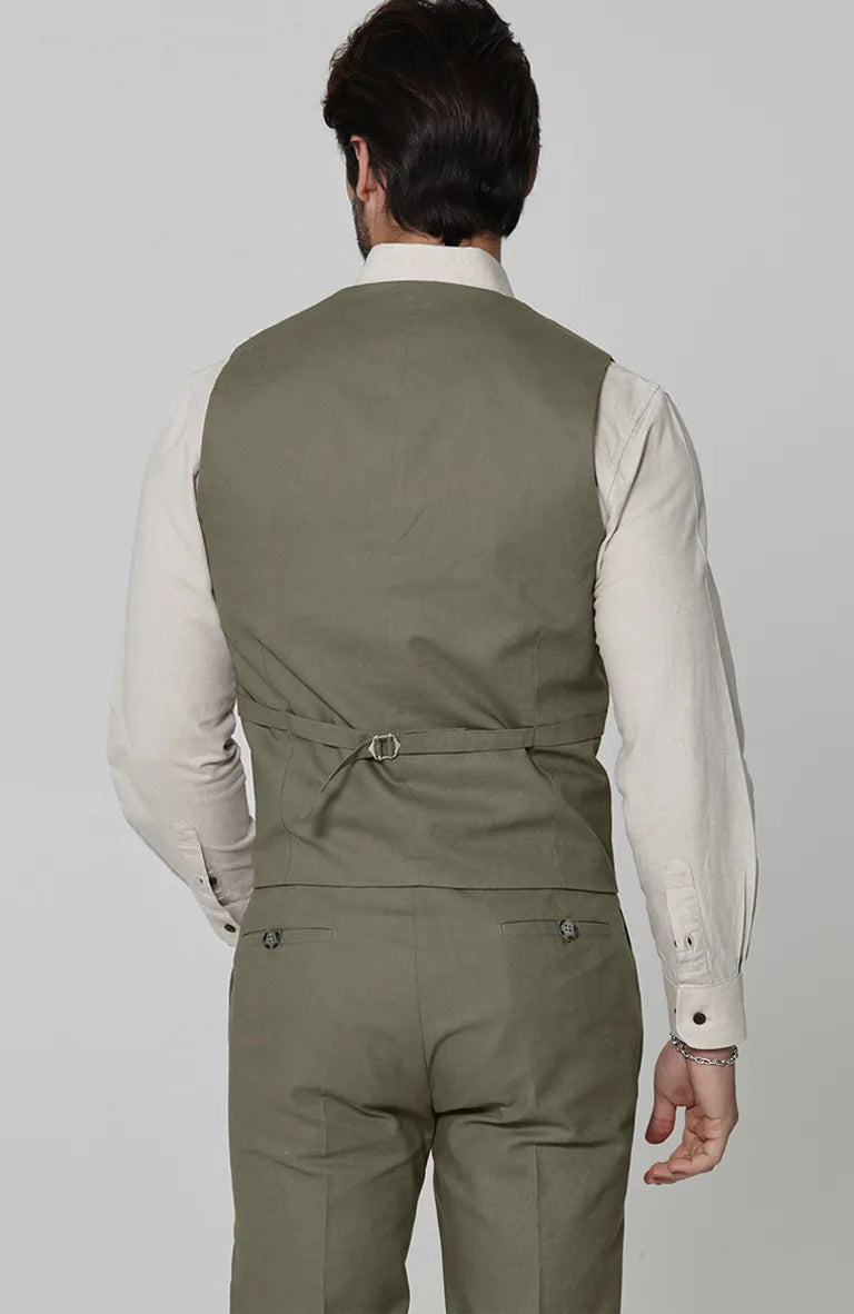 Monaco Vest in Olive, Olive Verona and Natural Beckford Shirt