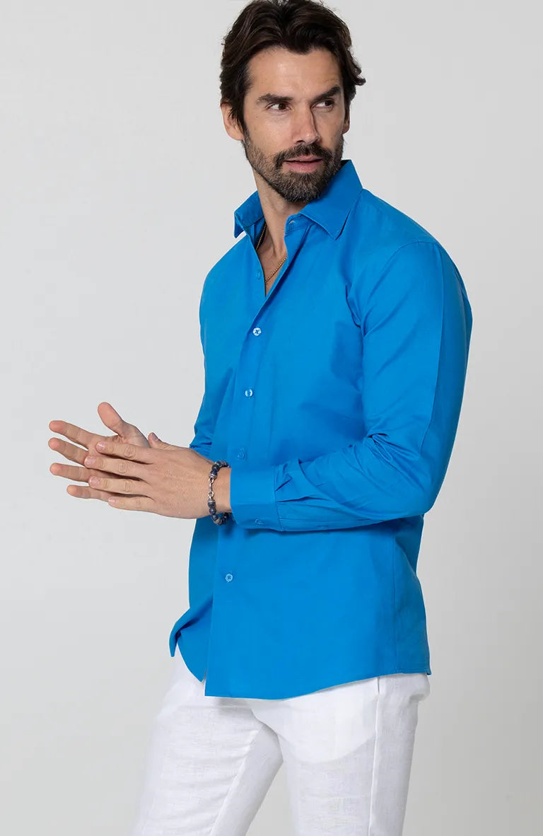 French Blue Beckford Long Sleeve Linen shirt White linen Verona Pants