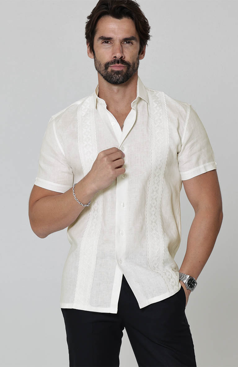 Butterfly Embroidered Bone Havana with Bone Embroidery and Charcoal Verona Pant Bone w/Bone Embroidery