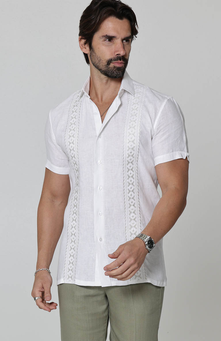 Butterfly Embroidered White Havana White w/White Embroidery and Sage Green Verona Pant