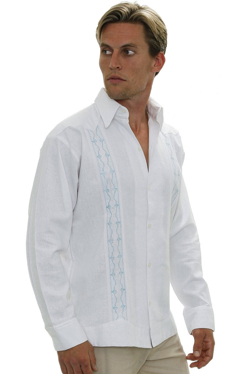 The Durban, Men's 100% Linen Guayabera Shirt with Natural Verona Pants