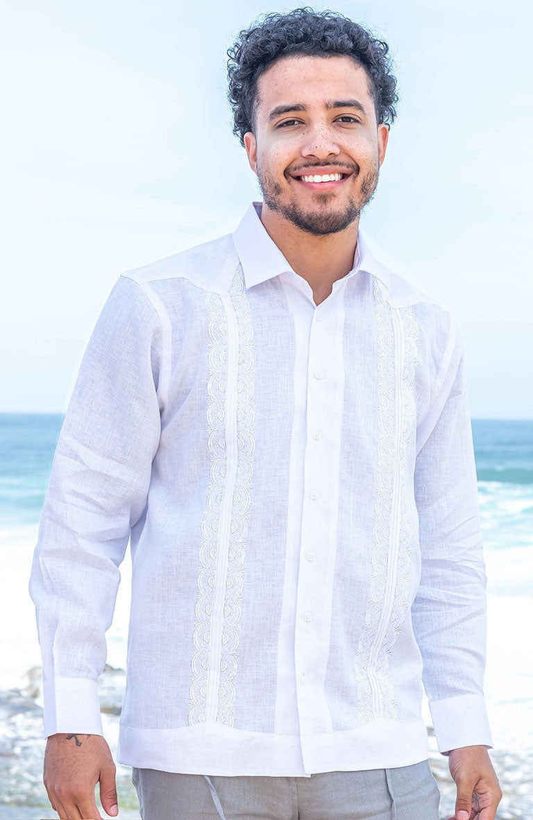 Colima White w/White Embroidery & Charcoal Verona