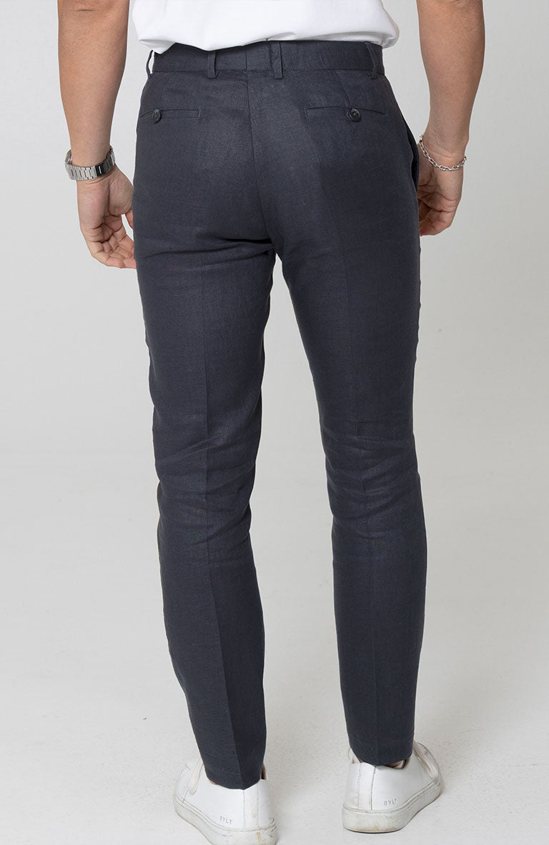 Verona Linen Pants in Dark Gray /Charcoal