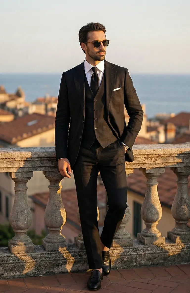 Monte Carlo Modern Blazer Suit Jacket Black